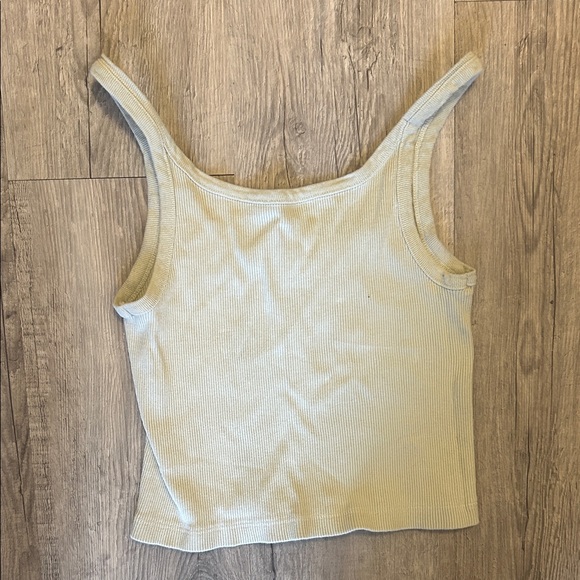 Brandy Melville Beige Ribbed Tank Top - Picture 2 of 2